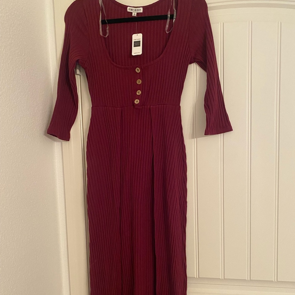 Maroon maternity dress